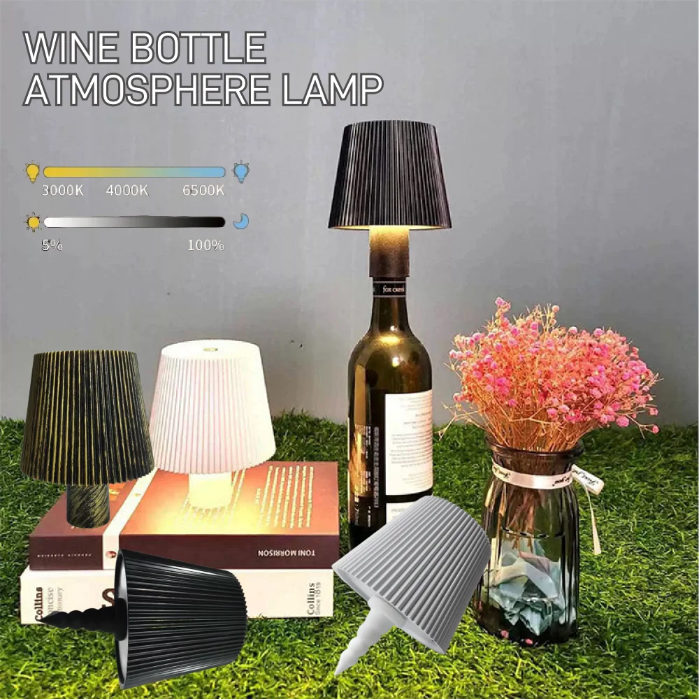 

Креативный беспроводной светильник для бутылки вина, маленькая полоска, трехцветный сенсорный светильник с затемнением, ночник для прикроватного бара, окружающее освещение