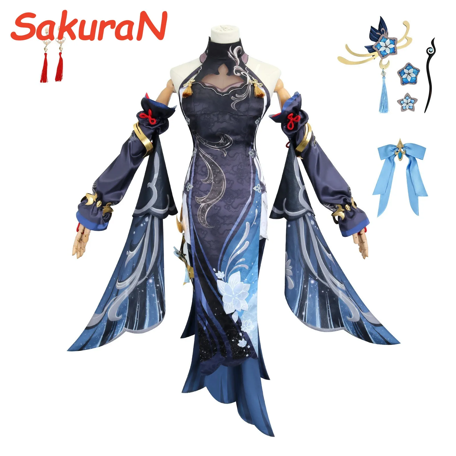 Shenhe Frostflower Dew Cosplay Game Genshin Impact Cosplay SakuraSakura-N Shen He Cosplay Lantern Rite New Skin Shenhe wig