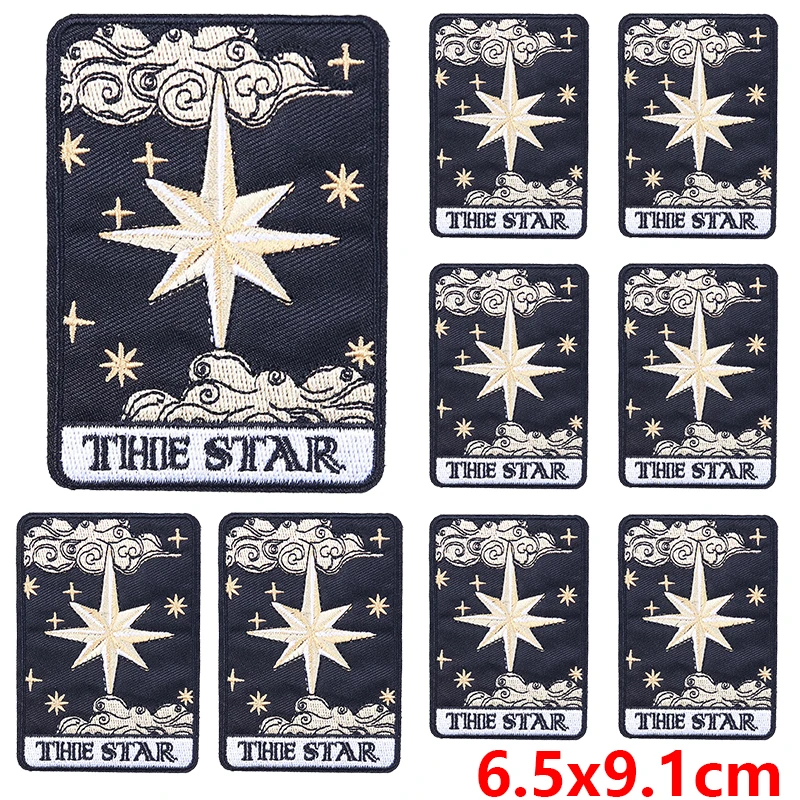 10 Stks/partij Groothandel Schedel Tarot Patch Op Patches Op Kleding Diy Geborduurde Patches Voor Kleding Smeltbaar/Naaien Applique