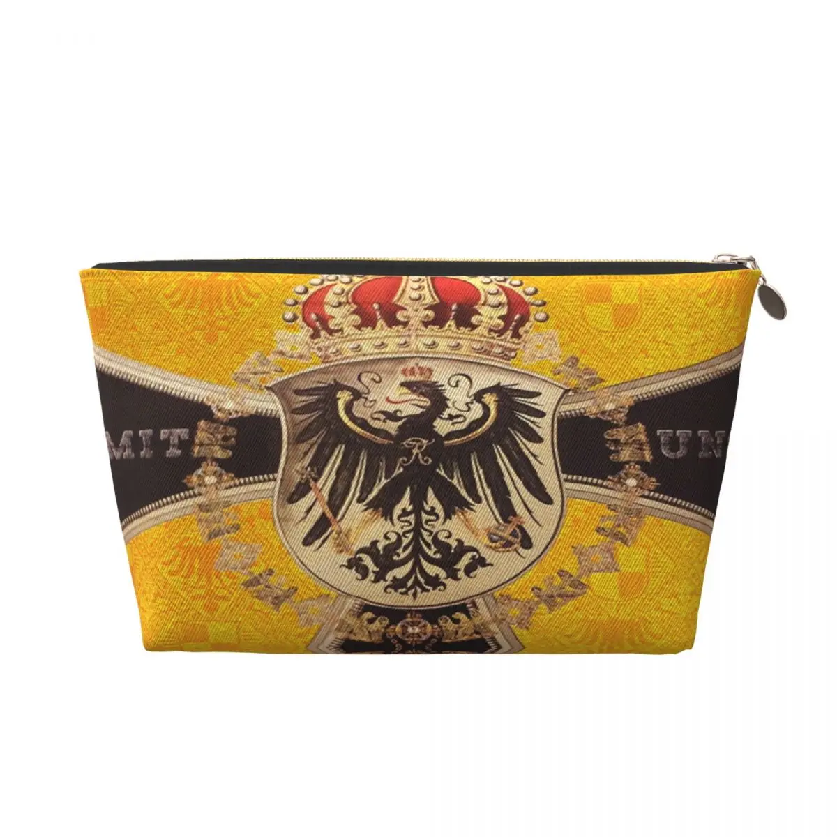 Custom Vintage German Eagle Makeup Bag Women Travel Cosmetic Organizer Kawaii Kingdom of Prussia Storage Toiletry Bags