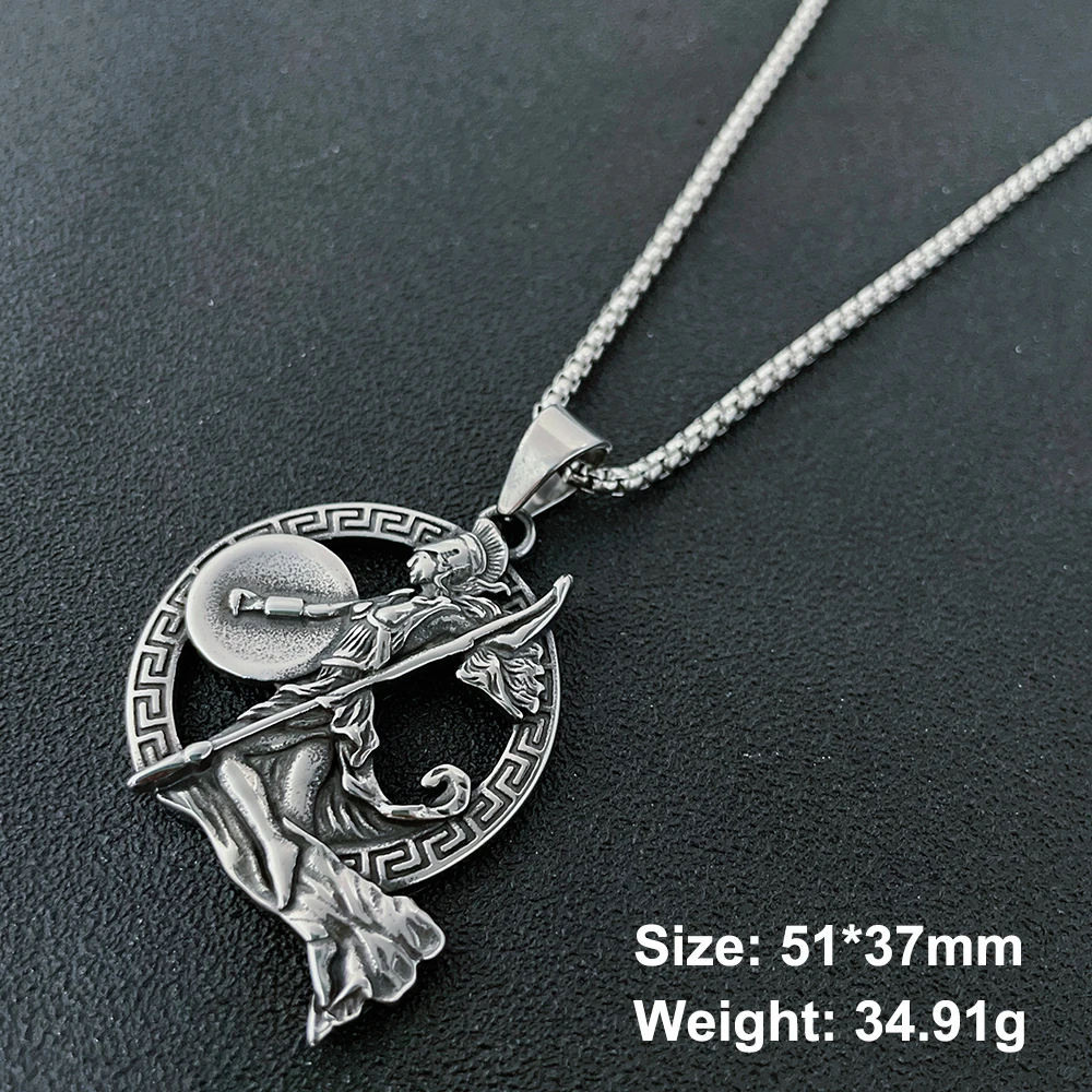 القوطية اليونانية آلهة الأساطير الرومانية المحارب آلهة مينيرفا أثينا قلادة قلادة خمر للرجال النساء مجوهرات اكسسوارات #6