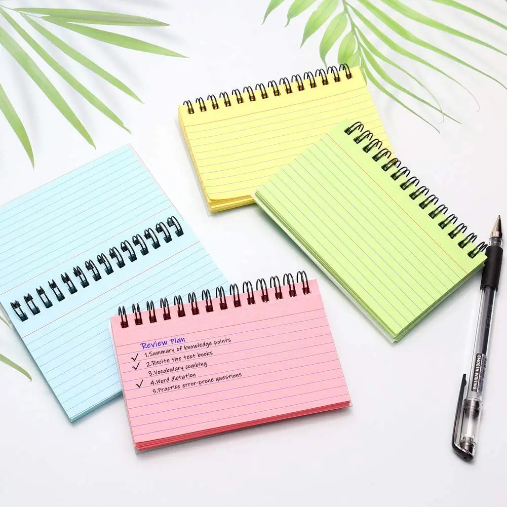 50 Lakens Multicolor Spiraal Notebook Inner Horizontale Lijn Notebook Briefpapier Notepad Kantoor Sticky Notes Memo Pad Te Doen Lijst