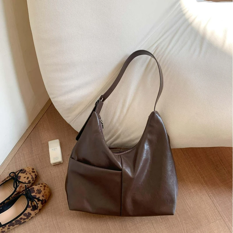 

Textured Casual New Fashion Hobo Bags for Women Large Capacity Soft Leather Tote Shoulder Bags Crossbody Daily Commuter Bag