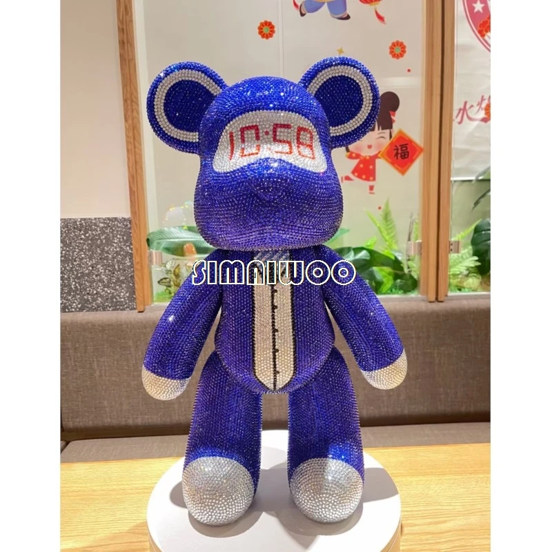 Customized Clock Bear Statue DIY Kid Doll Diamond Painting Toy Mosaic Rhinestone Cross Stitch Gift Home Decor Birthday Kid Girl