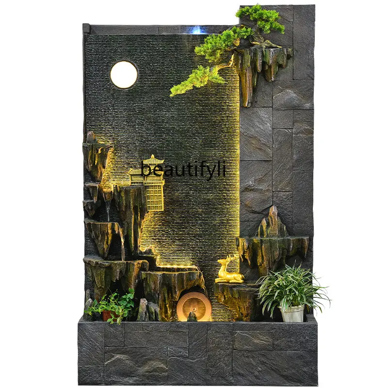 

Water Curtain Wall Flowing Water Screen Ornaments Circulating Water Hall Entrance Partition Outdoor Courtyard Rockery Fish Pond