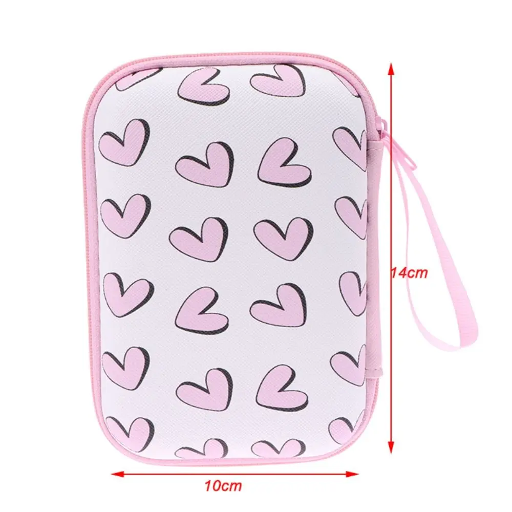 Cartoon Print Data Cable Storage Box EVA Anti-collision Udisk Drive Organizer Zipper Hard Shell Charger Protective Cover