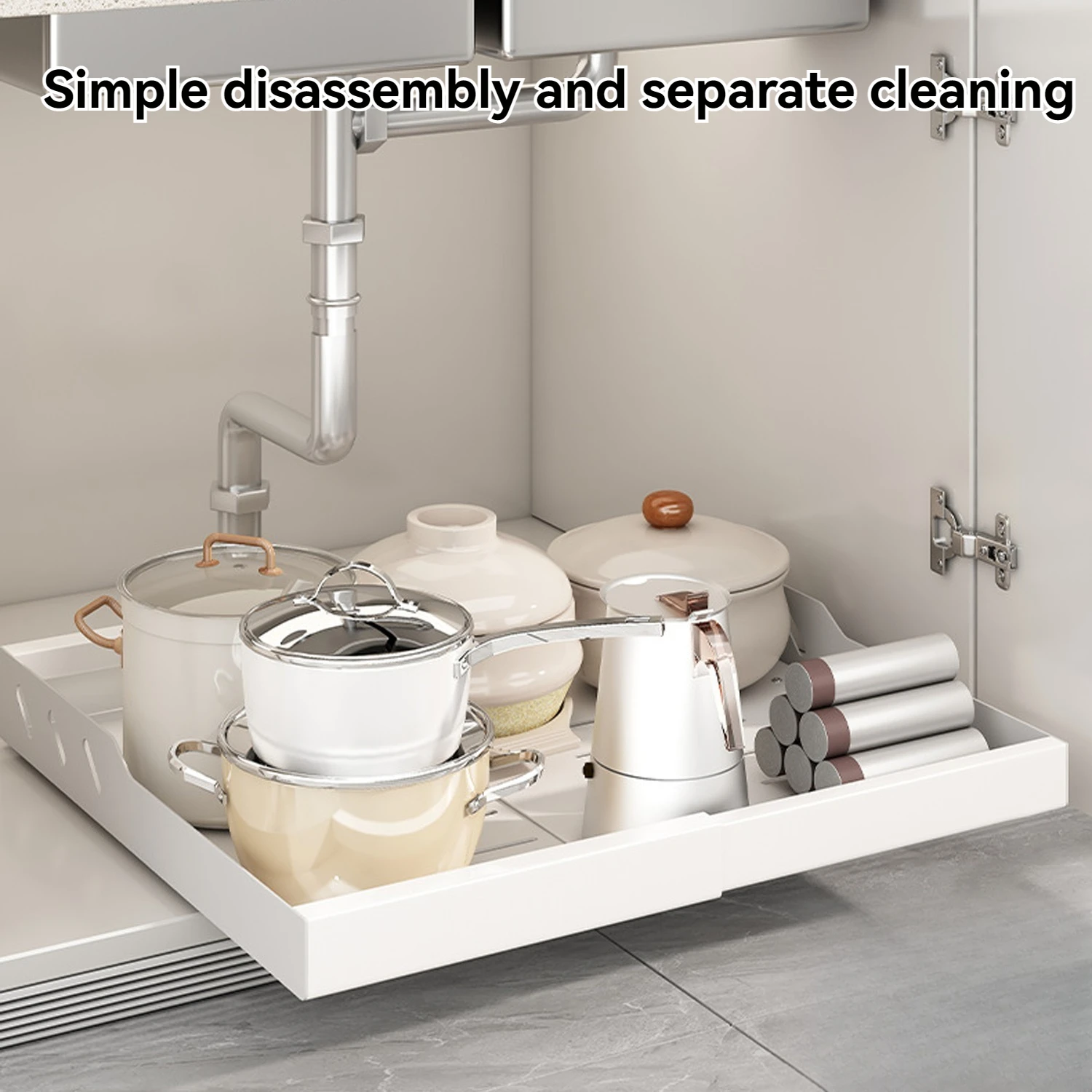

Expandable Pull Out Cabinet Organizer 16.14" Deep Pull Out Drawers Bathroom Cabinet Organizer, Pantry, Cabinet Roll Out Storage