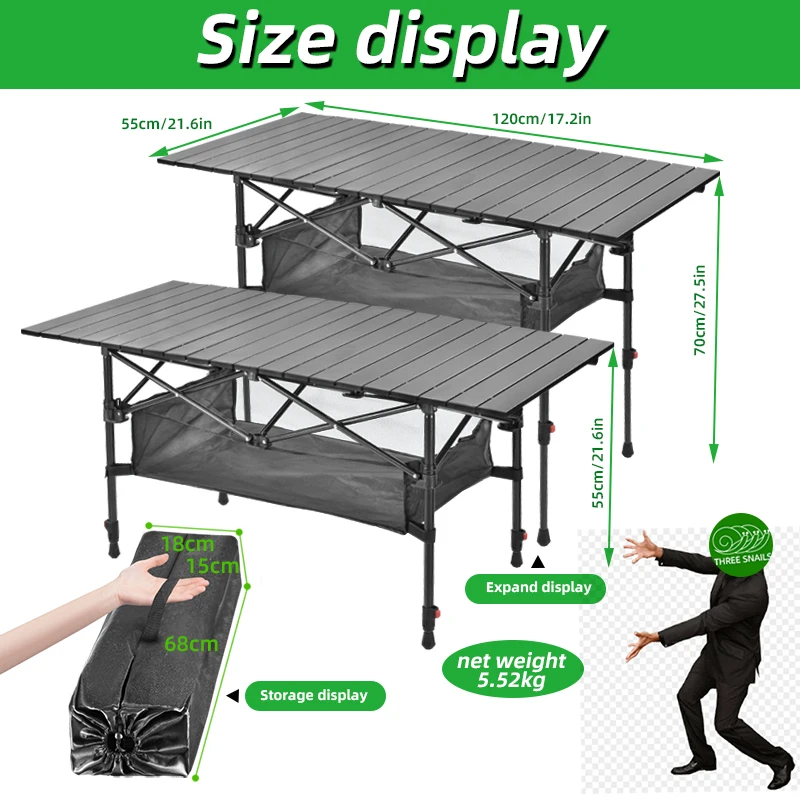 Backpacking Table Barbecue Folding Camping Homful Equipment Can be lifted Collapsible Tourist Lightweight Outdoor Furniture