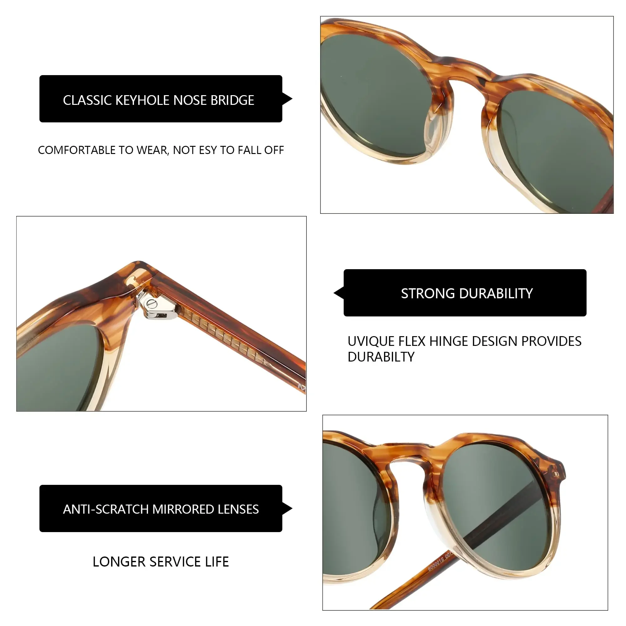 نظارات شمسية مستقطبة للحماية من الأشعة فوق البنفسجية 400 من BLUEMOKY، مستديرة كلاسيكية من الأسيتات للرجال والنساء، اتجاه ممتاز شعبي