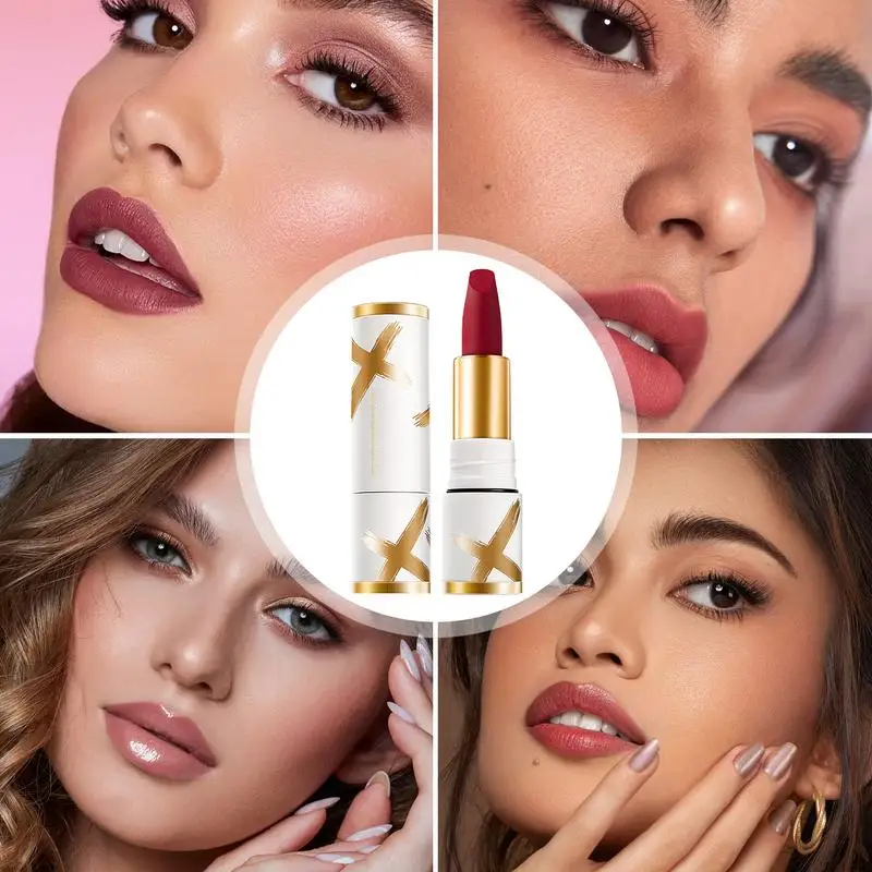 Velvet Lipstick Matte Longwear Lip Stick Stain in Long-lasting Highly Pigmented Color No-Budge Non-stick Cup Not Fade Waterproof