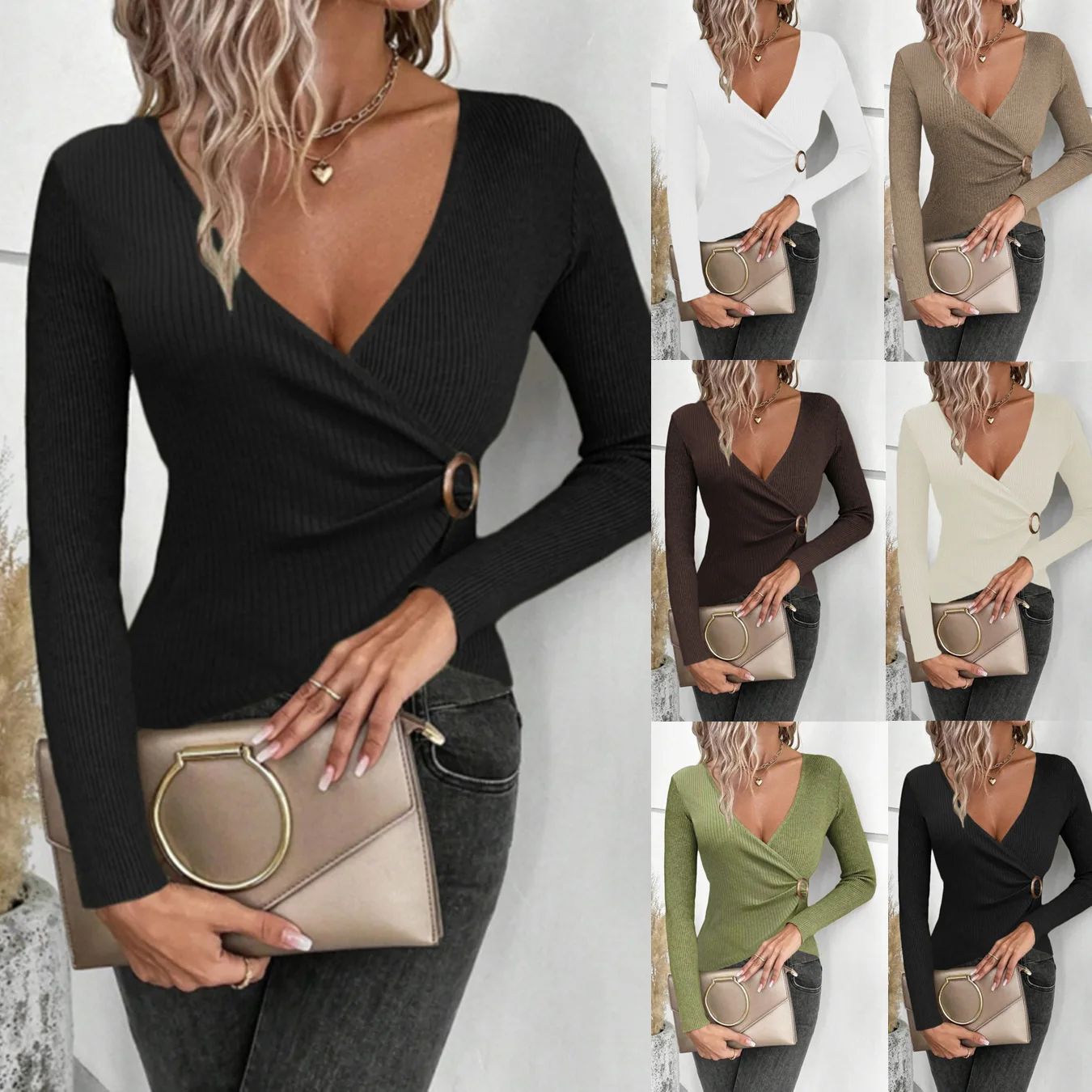 

Трансграничный женский свитер Amazon Independent Station нестандартной формы с перекрестной вязкой европейской и американской внешней торговли 2025 года.