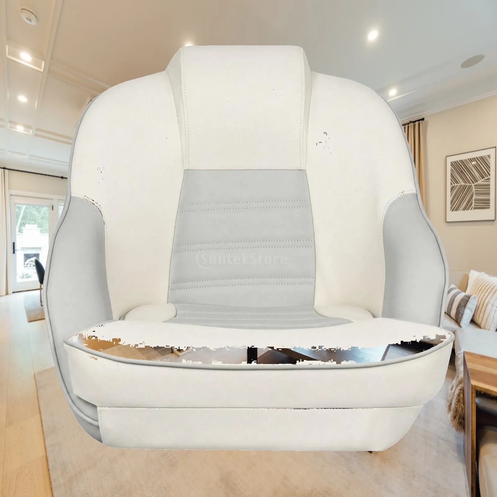 Marine Captain Seat Ergonomic Helmsman Boat Chair with High Backrest for Fishing Yacht Cockpit
