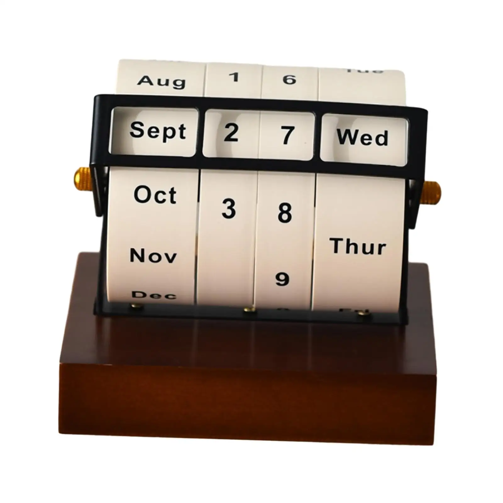 Wooden Rotating Calendar Countdown Creative Artwork Calendar Desk Calendar for Living Room Classroom