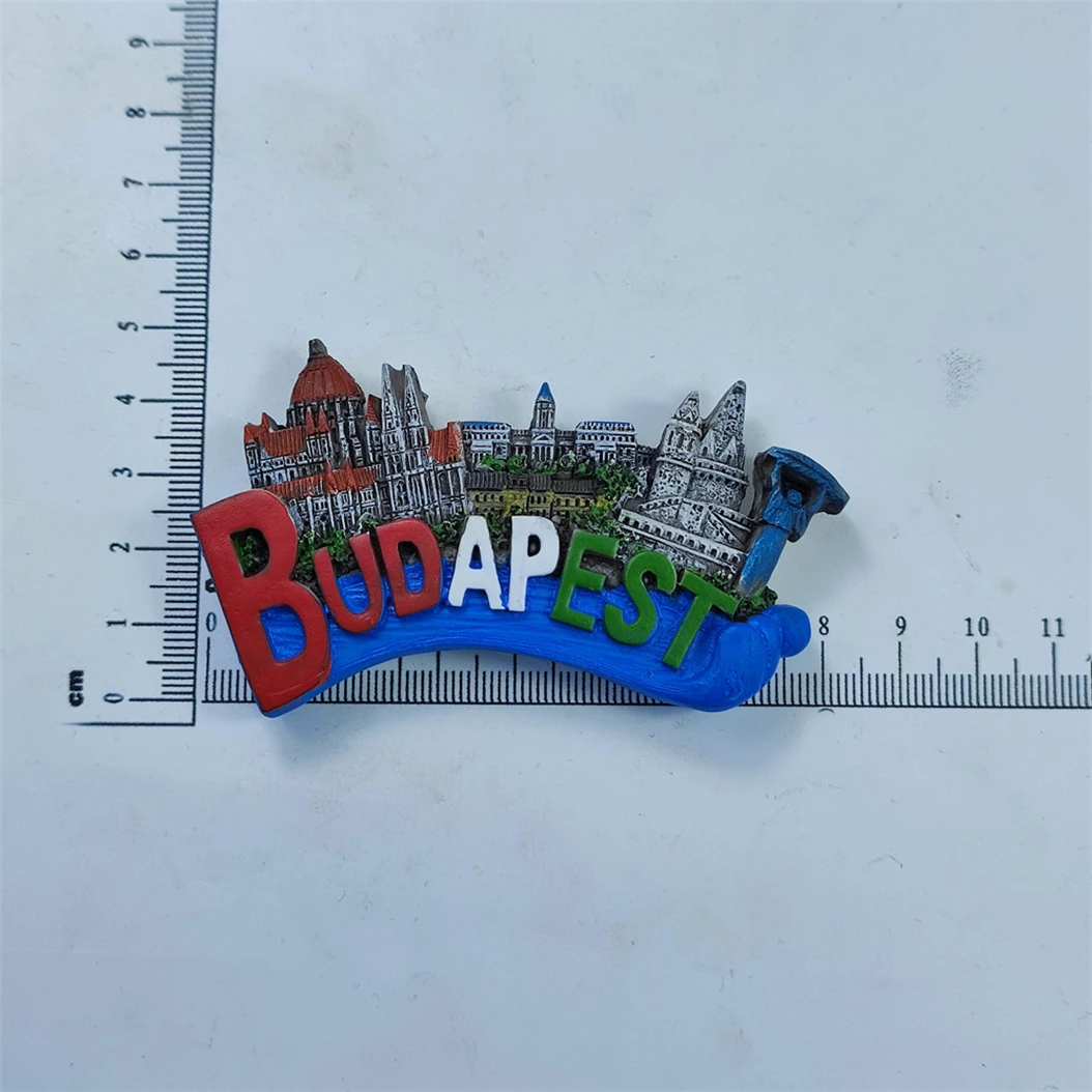 بودابست المجر ثلاثية الأبعاد رسائل مغناطيس الثلاجة هدية تذكارية ، الراتنج اليدوية مغناطيس الثلاجة مجموعة ديكورات المنزل والمطبخ