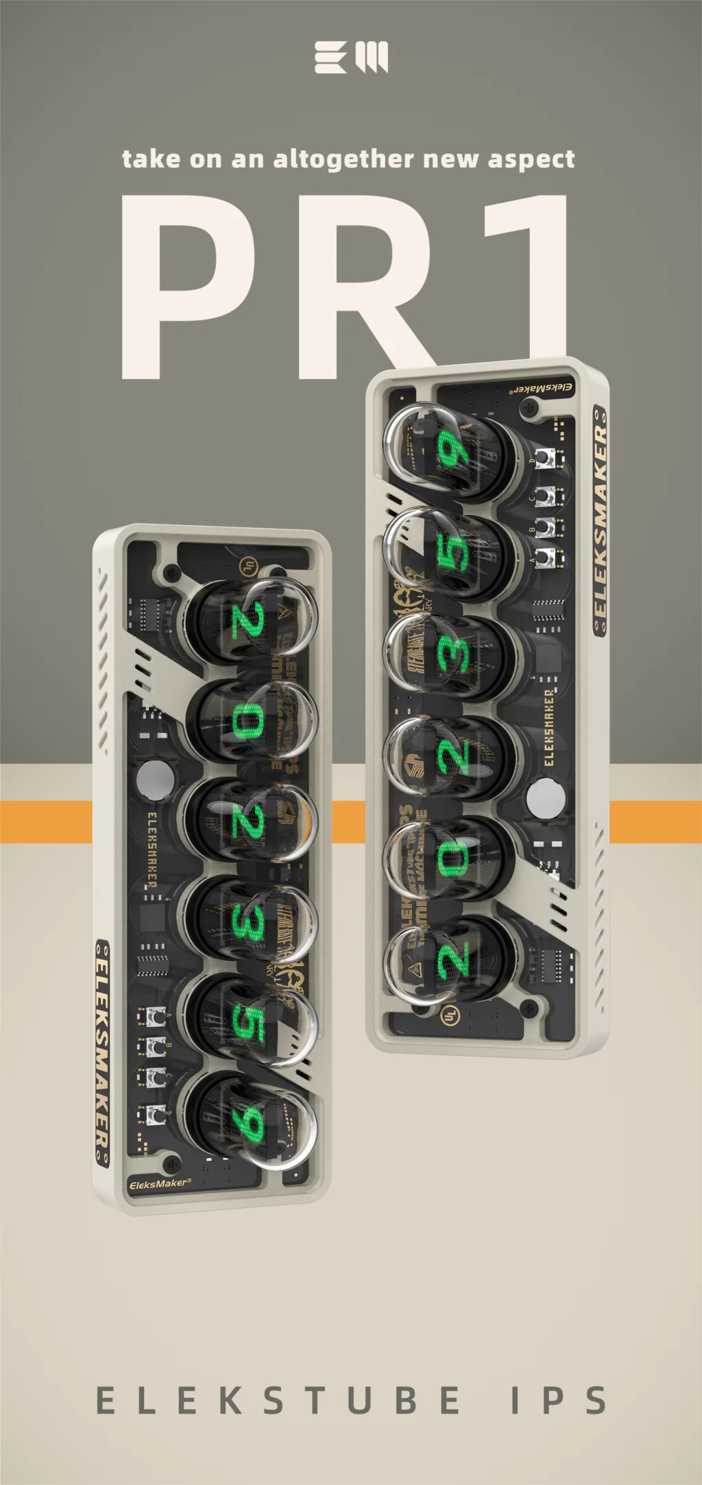 EleksMaker EleksTube IPS PR1 PR2  6-Bit IPS Retro Glows Analog Nixie Tube elekstube clock