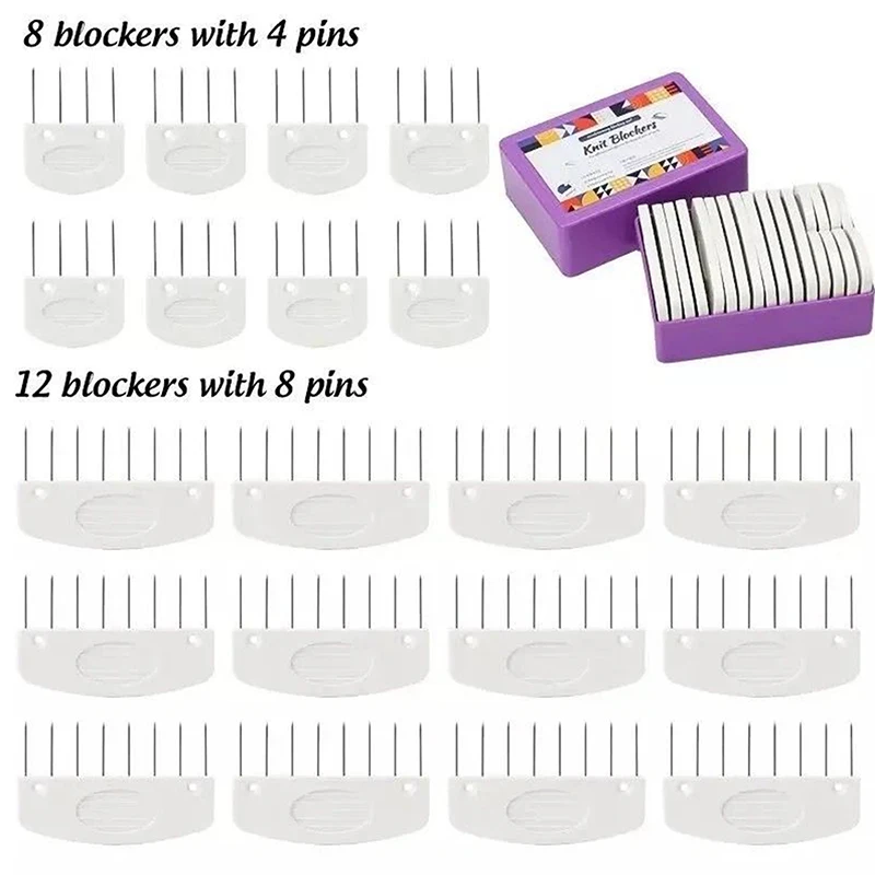 Knit Blockers Set 20Pcs Stainless Steel Knitting Blocking Combs And Pin With 2 Different Sizes For DIY Knit Crocheting Supplies