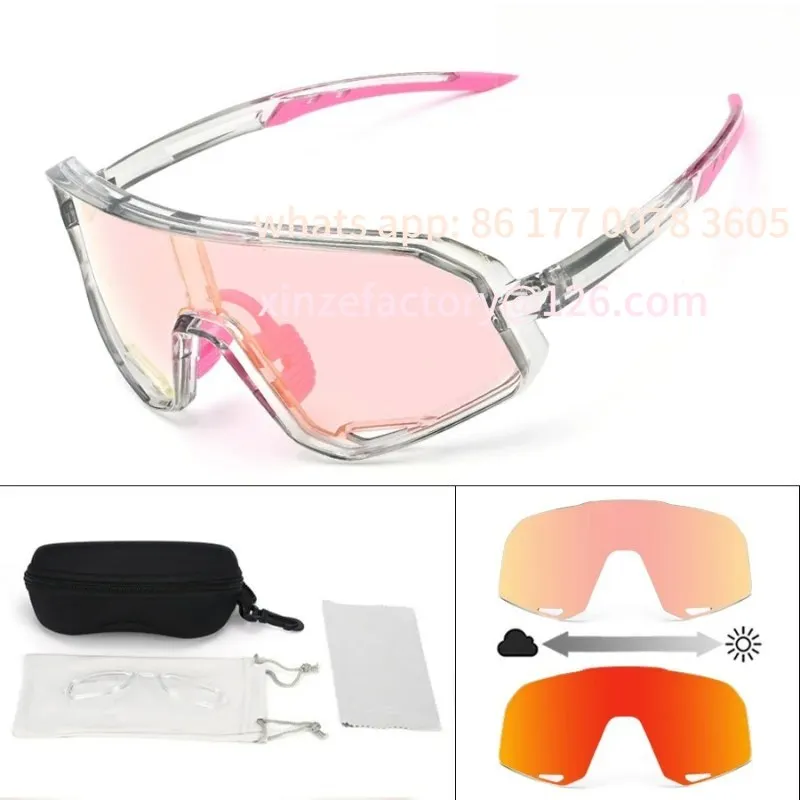 

Customizable Auto Tint Bike Sunglasses for Men Women MTB Cycling Climbing Outdoor Sports UV400
