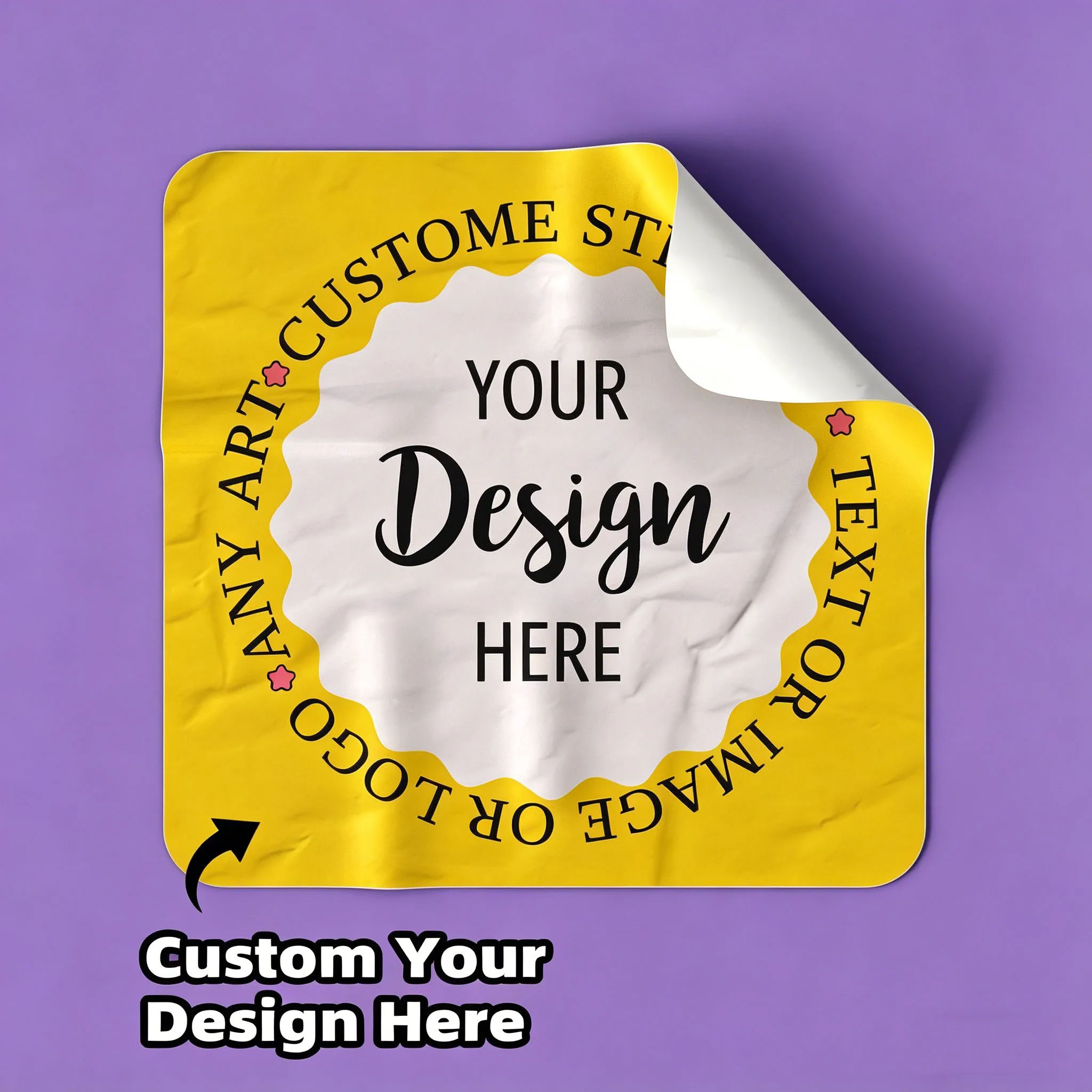 2/3CM-Personalized Clear Stickers Custom Your Text & Image Transparent Waterproof Vinyl Decals Bulk