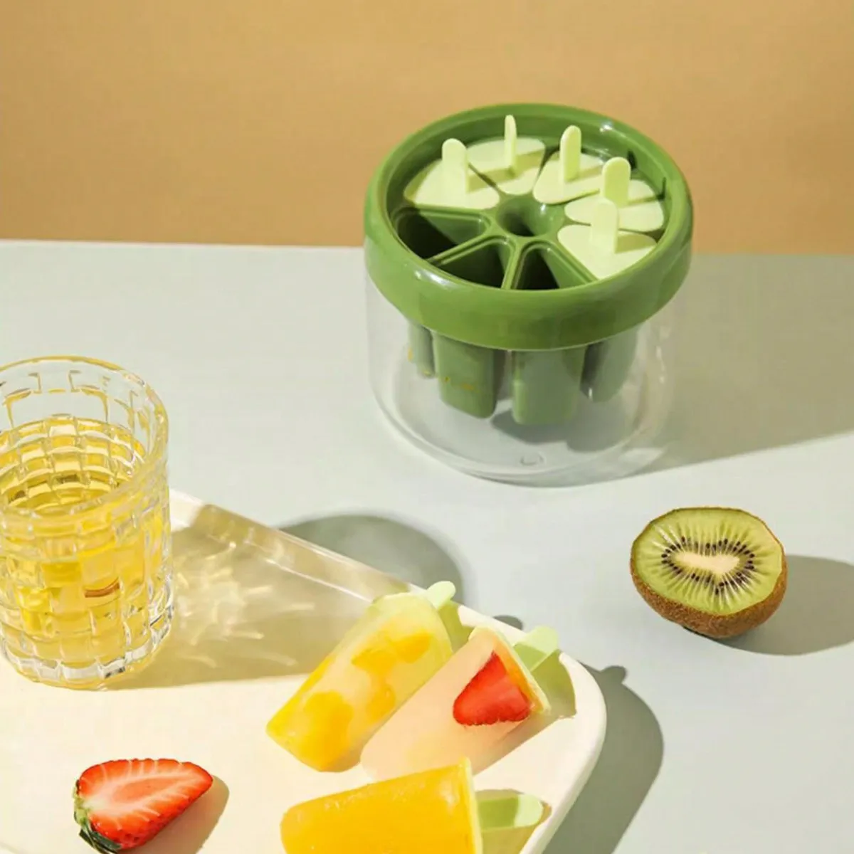1pc 8-Grid Ice Cream Mold, Create Delicious Summer Treats With This Plastic Ice Cream Popsicle Mold!