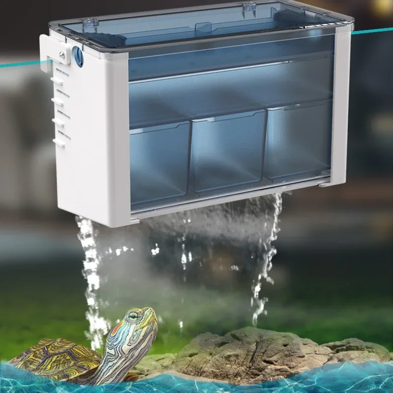

Tank Filters Aquariums Silent Accessories Turtle Filter Waterfall Aquarium Filter Three-In-One Low Water Circulation Turtles