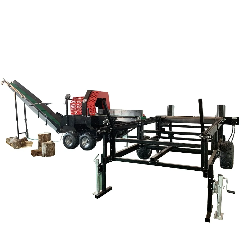 Electric Wood Splitter Machine Firewood Processing Equipment Log Cutting Machine With Lifter For Home Heating Firewood Supply