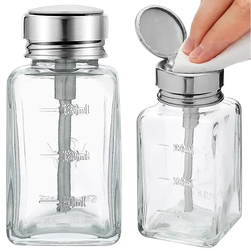 Nachfüllbare Glasflaschen für Nagellackentferner, Leere Flüssigkeits-Pumpspender, Nagelkunst-Reiniger, Make-up- und Maniküre-Werkzeuge – Detail 11