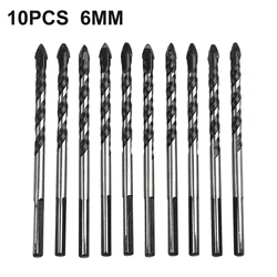 5/10Pcs 6mm Drill Bit Set Triangle Drill Bit For Porcelain Tile Concrete Brick Glass Ceramic Tile Brick Stone Wood Hole Opener