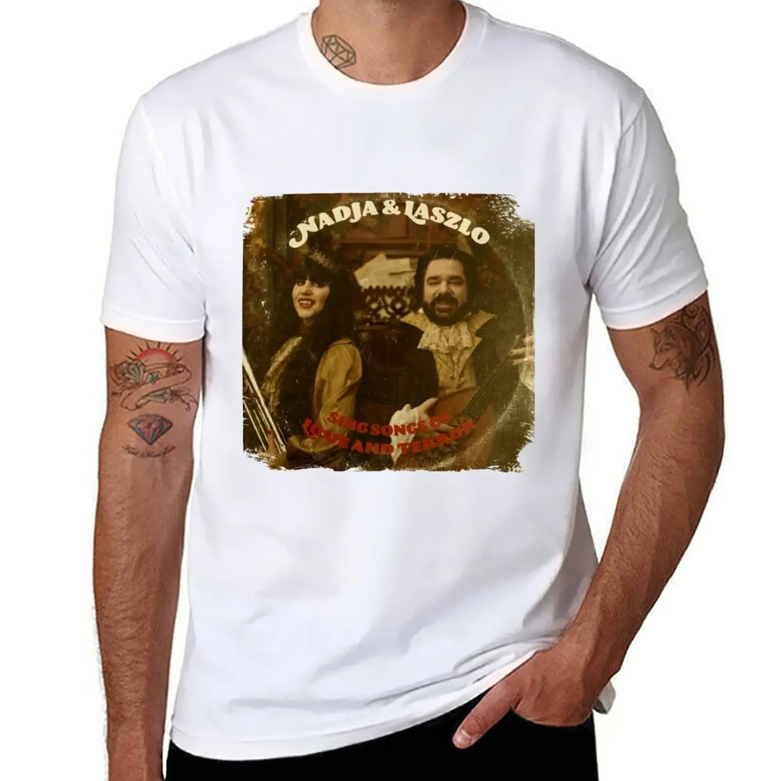 

Nadja & Laszlo Sing Songs Of Love And Terror - What We Do In The Shadows T-Shirt t shirt men 100% cotton luxury brand T-Shirt