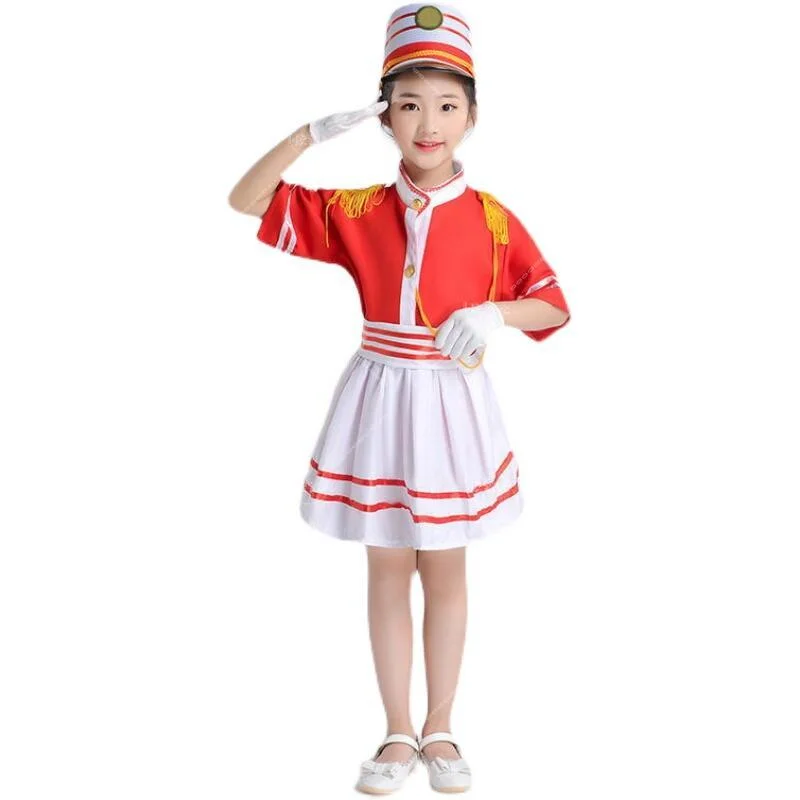 Uniforme de batteur de garde d'honneur pour enfants, olympiques de spectacle de bande de lever du drapeau, élèves du primaire, maternelle