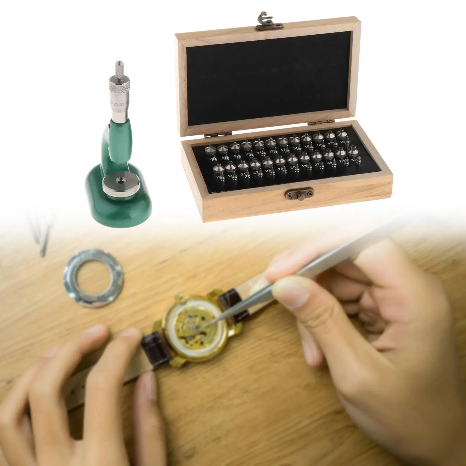 

48Pcs Watch Repair Tools Set Disassembly Repair Tool Jewel Setting Tool with Micrometric Screw Watchmaker Jewelling Tool