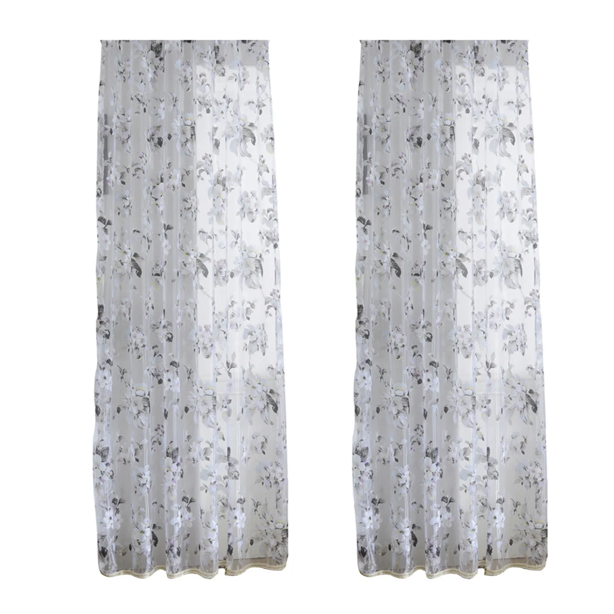 زهرة الأوركيد شير نافذة الستار أسود أبيض أنيق الأزهار طباعة غرفة المعيشة ديكور الشاش الستائر الستارة الضوء الطبيعي #2