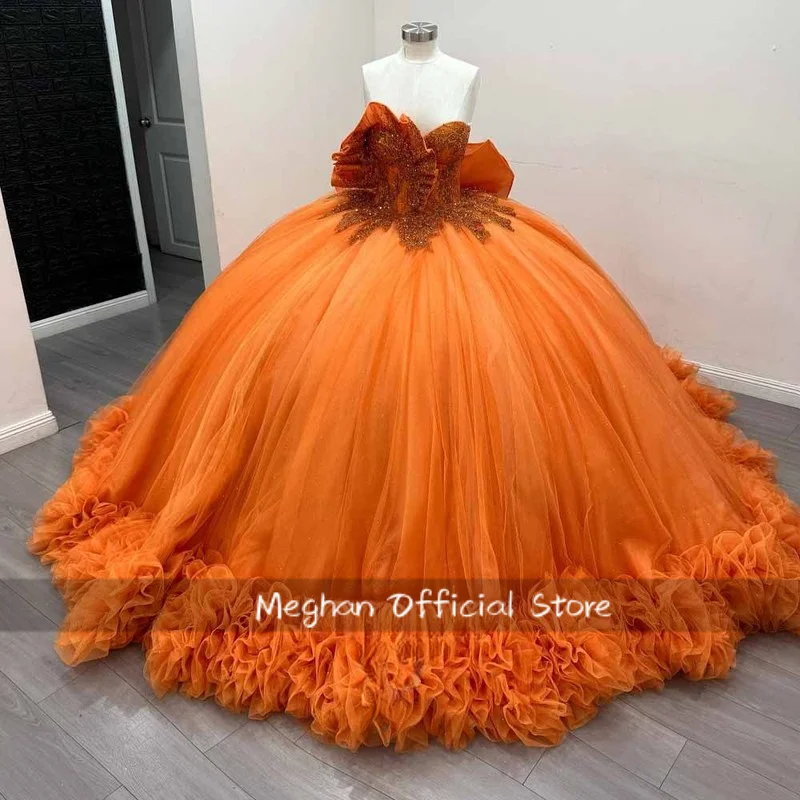 

Luxury Quinceanera Dress for Women with Large Bow Appliques Sleeveless Ruched Ball Gown Vestido De 15 Customized