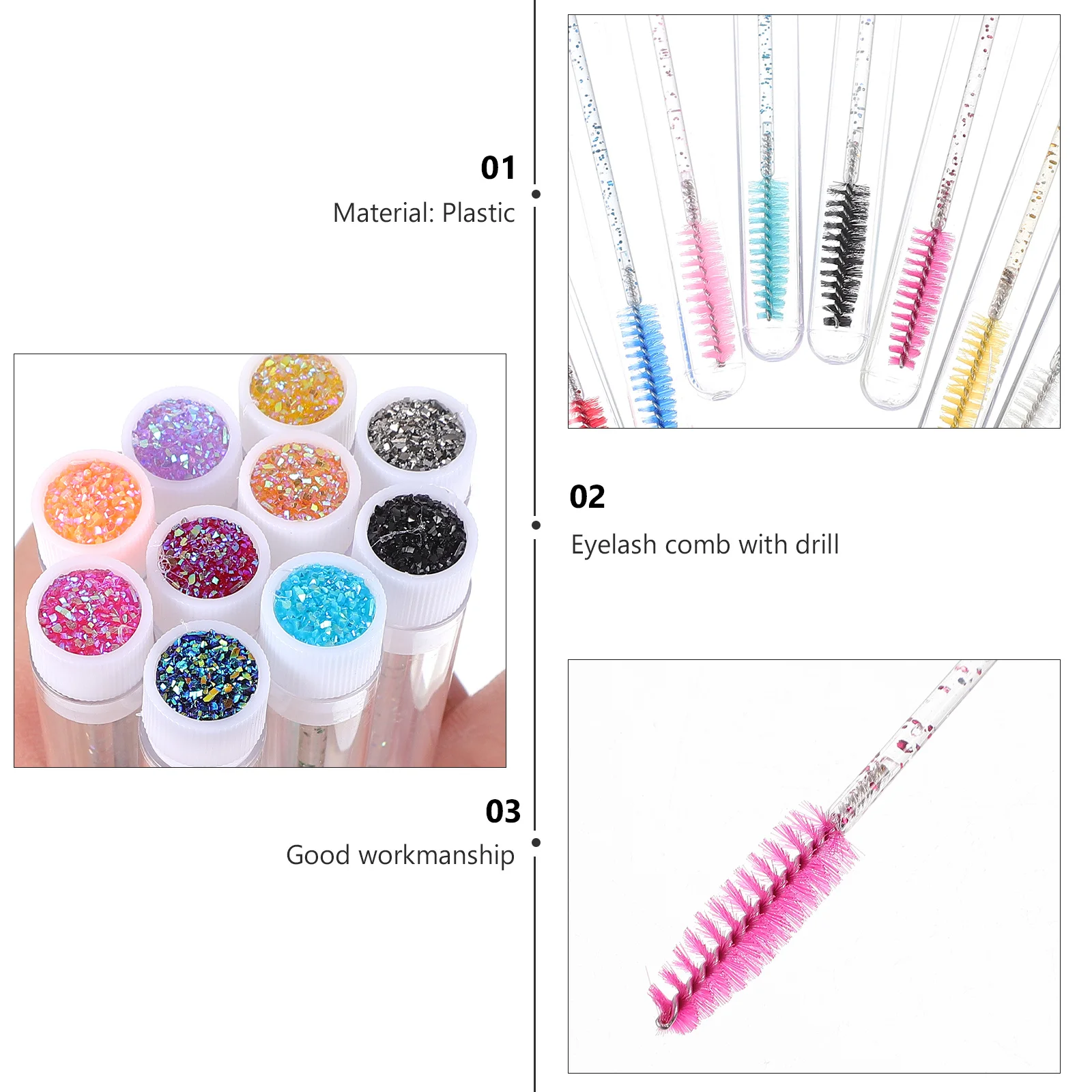 20 pezzi pennello per ciglia strumento per trucco portatile set leggero per la separazione delle ciglia applicatori per mascara strumento per trucco ciglia