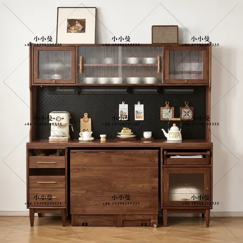 Modern Aluminum Profile Solid Wood Multi Layer Board Drawer Dining Side Cabinet Marine Board Movable Large Capacity Storage
