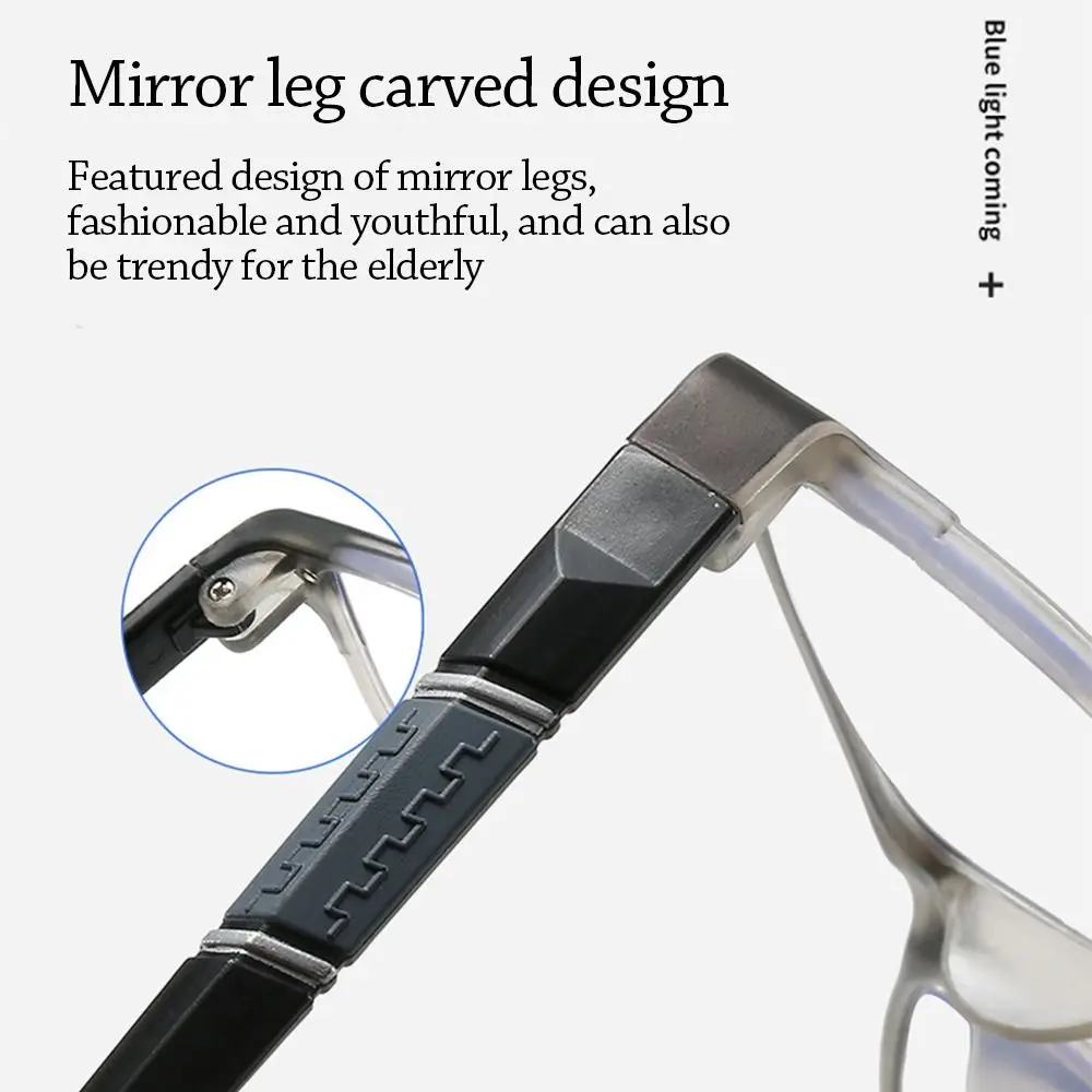 HOT Men Anti-Blue Light Business Reading Glasses Vintage Half Frame Eye Protection Ultra Light Office Eyeglasses