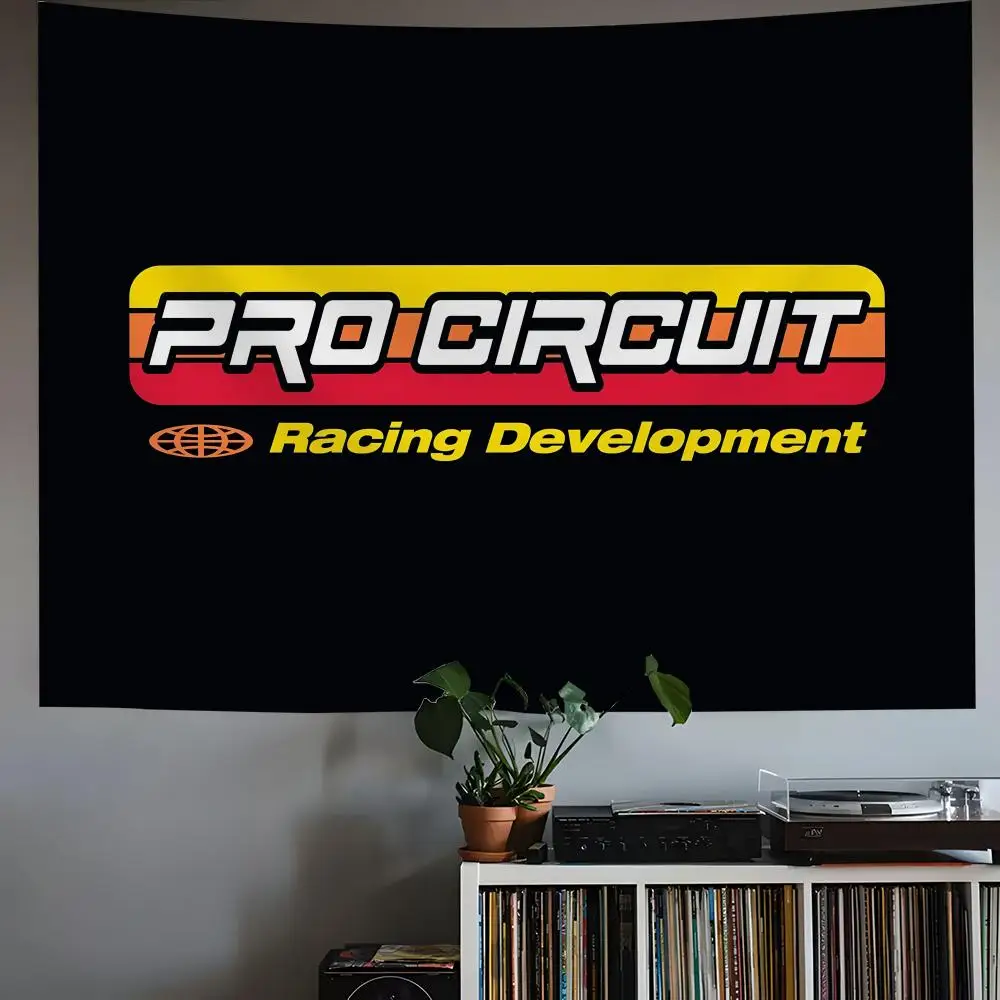 

P-Pro-Circuits logo Tapestry House Bedroom Living Bar Garden Microfiber Decoration Background Art Custom Banner