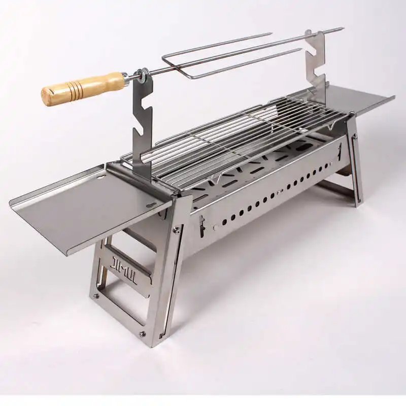 

Extreme Eye, Mechanical Folding Slide Barbecue Grill Household Portable Skewers Stove 304 Stainless Steel Thickened Grill