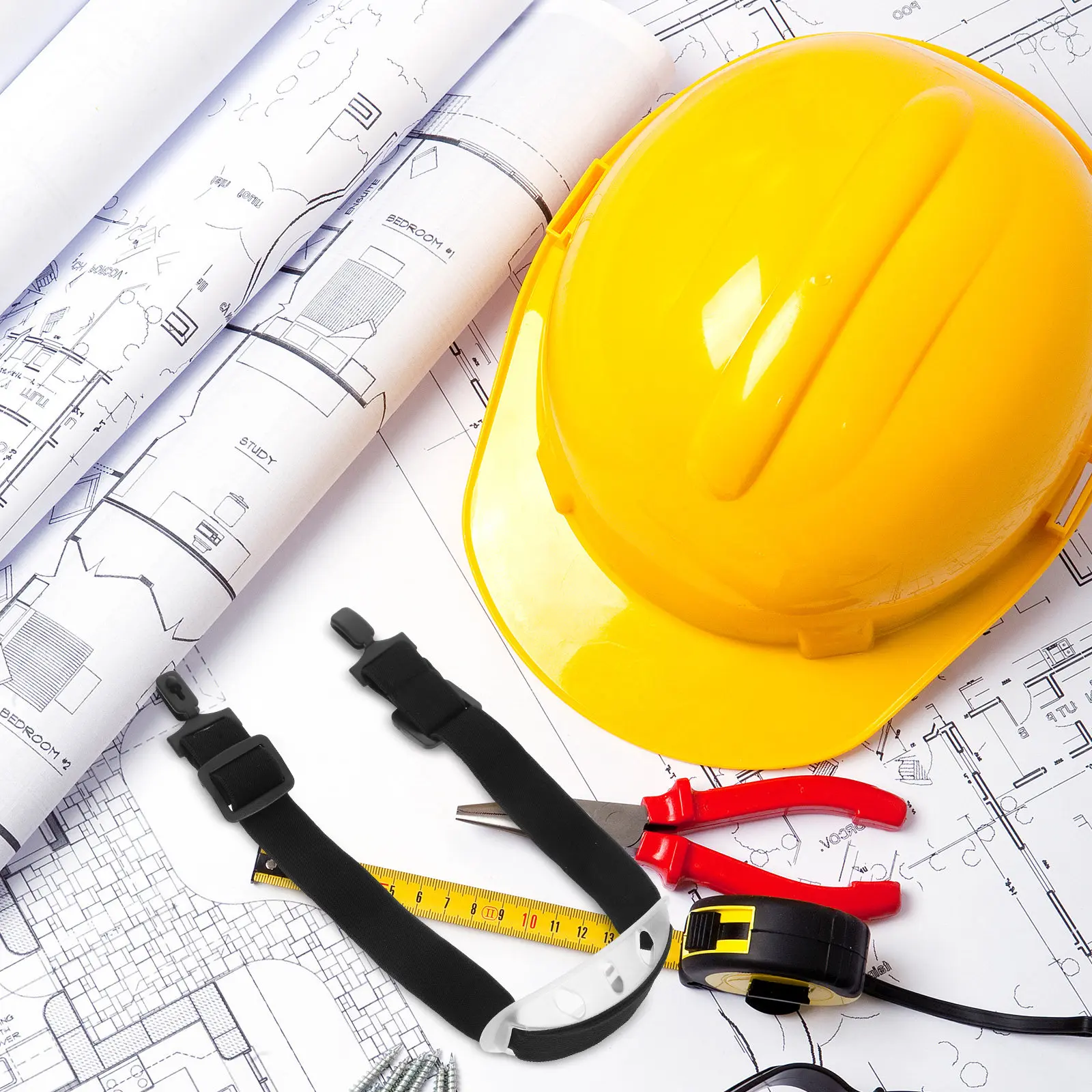 2Pcs Hard Hat Safety Chin Straps Adjustable Elastic Band Comfortable Secure Fit for Construction Industrial Worksites Outdoor