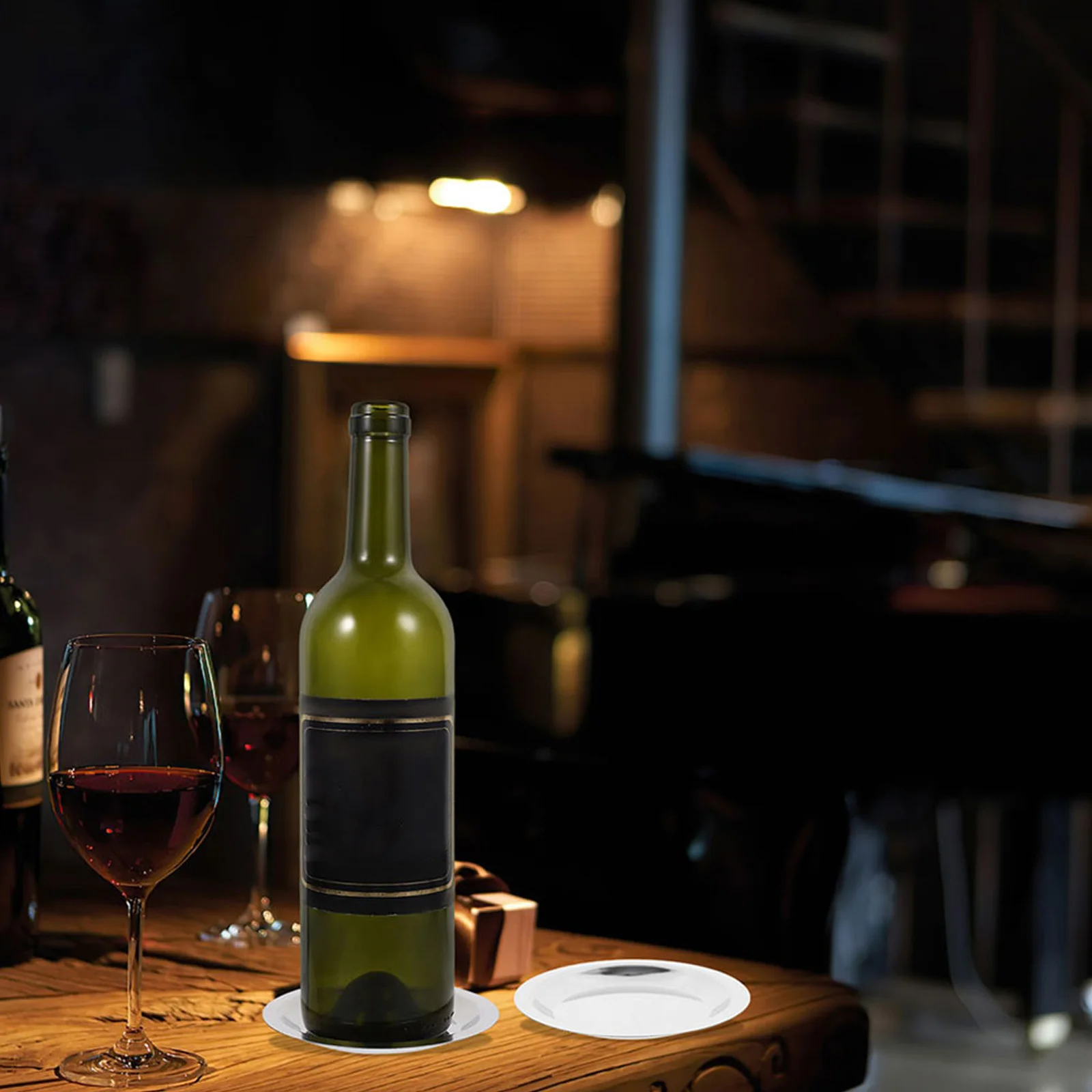 

5Pcs Wine Bottle Coasters Metal Stainless Steel Heat Resistant Non Slip Home Dining Table Wine Cup Pads Reusable Kitchen Bottle