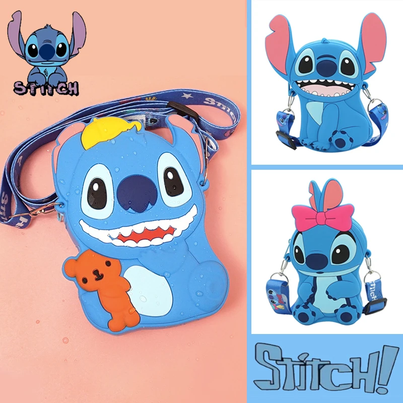 Силиконовый кошелек для монет Disney Lilo & Stitch, мультяшная сумка на плечо, детская мини-сумка для хранения, кошелек, сумочка, подарок