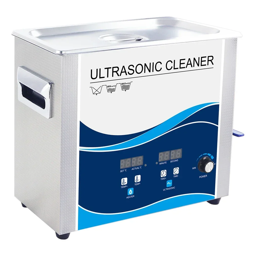 Digital Timer Ultrasonic Cleaner 6.5L 180W | Heating & Power Adjustable for Jewelry & Watch Care