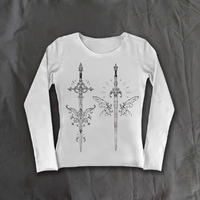 T-shirt for Women Korean Style Print Chic Casual Tops Spring 2025 New Streetwear Long Sleeve Fashion Female T-shirts