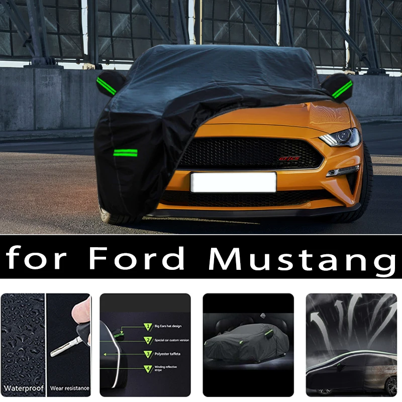 

Наружная защита для FORD Mustang, полноразмерные автомобильные Чехлы, снежный чехол, Солнцезащитный водонепроницаемый пыленепроницаемый внешний автомобильный аксессуар