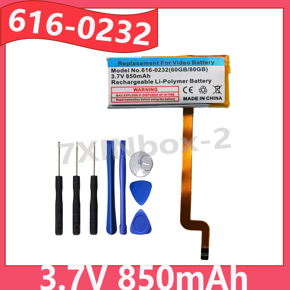 

616-0232 3.7V 850mAh OEM перезаряжаемая литий-полимерная батарея для iPod Video 5-го поколения 60GB 80GB A1136 Classic 6-го поколения 160GB