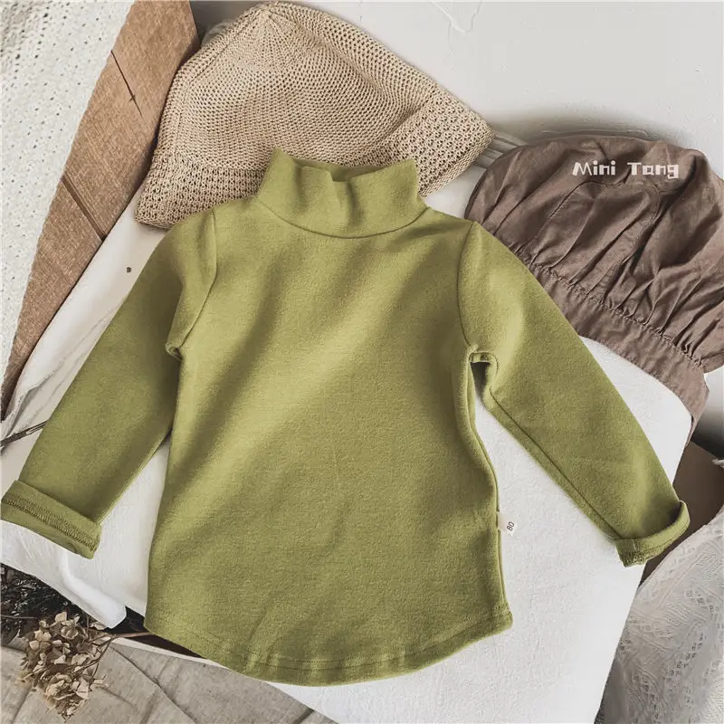 1-6 anni bambini mezzo dolcevita magliette manica lunga neonati maschi ragazze autunno inverno Pullover camicie top magliette calde per bambini