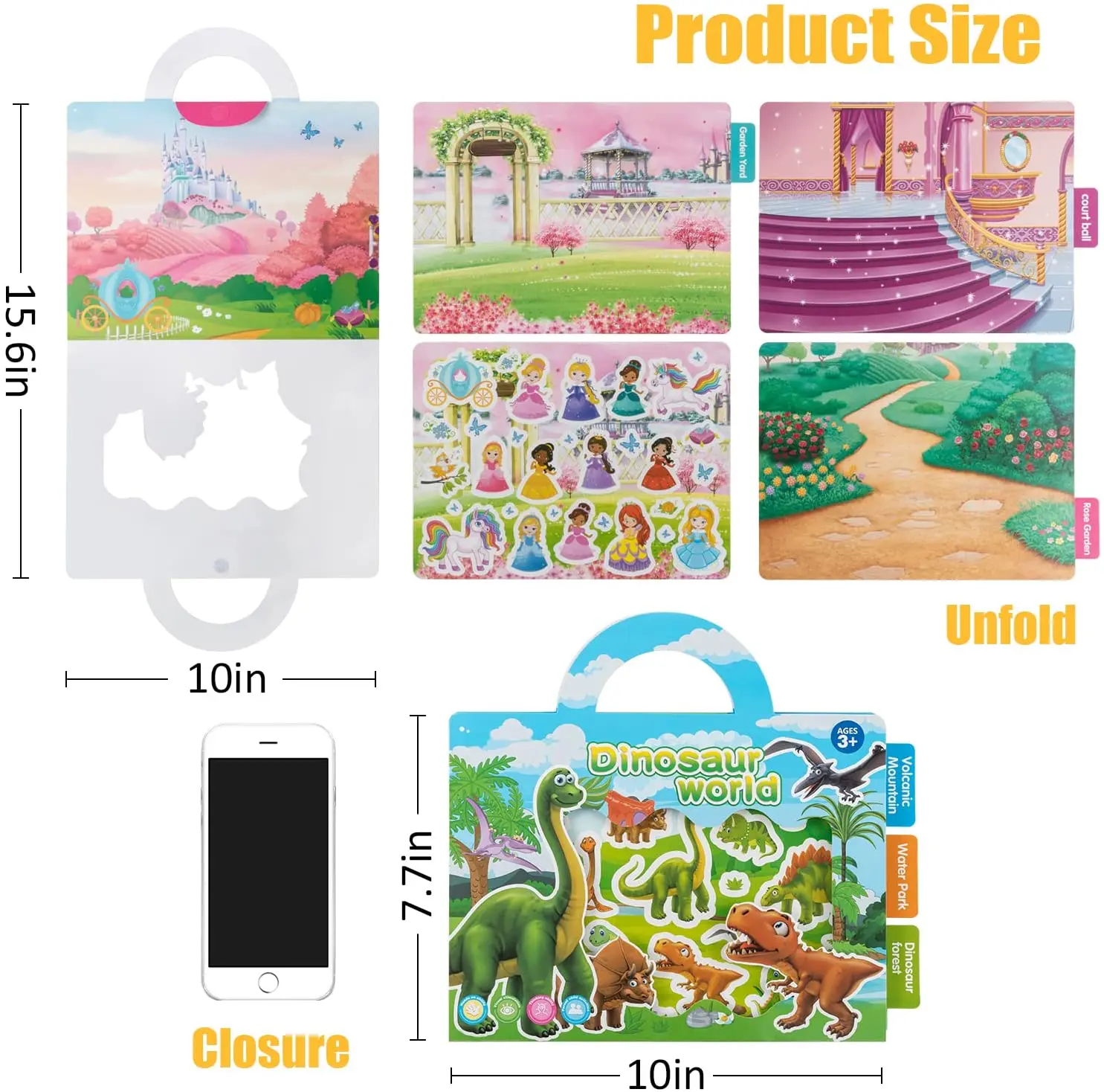 DIY Kids Reusable Static Scene Stickers Cartoon Princess Animal Puzzle Stickers Game Learning Educational Toys Kids Party Gifts