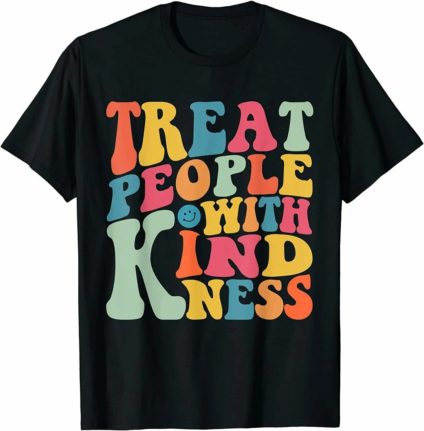 Treat People with Kindness T-Shirt Funny Birthday Cotton Tee Vintage Gift for Men WomenHigh Quality Animation PatternAnime Graph