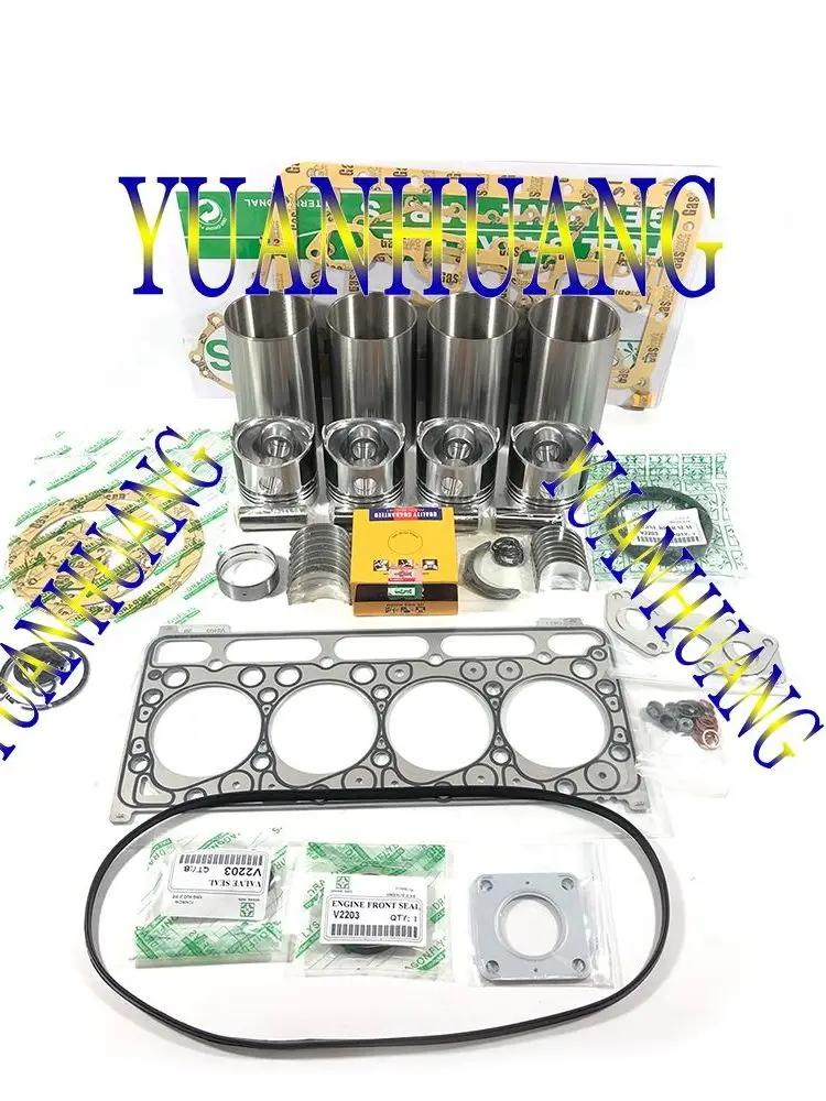 2J Engine Rebuild Kit with Cylinder Liner Head Gasket Connecting Rod Bearing for Toyota Tractor Piston Liner Ring Bearing