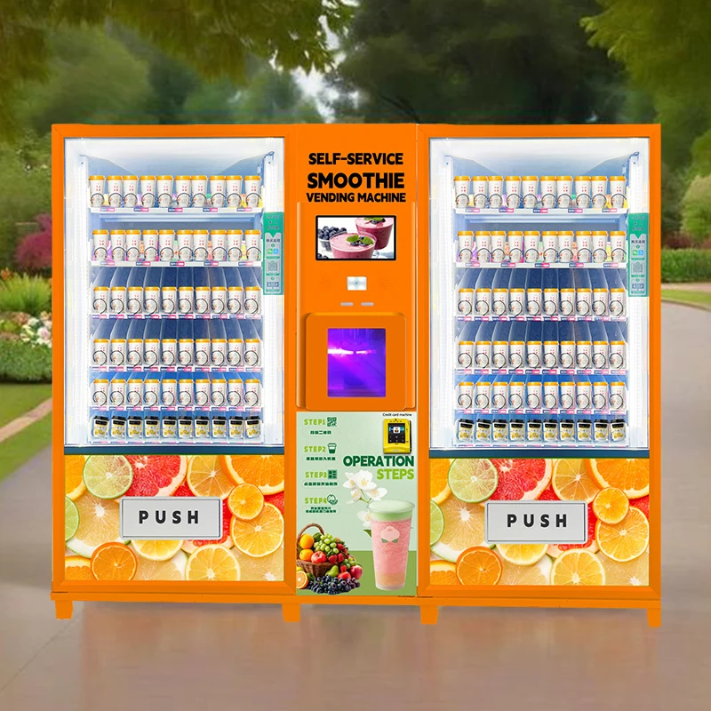 大容量で耐久性のある素材を使用した人気デザインの冷凍生果物自動販売機（モール向けスムージー自動販売機）