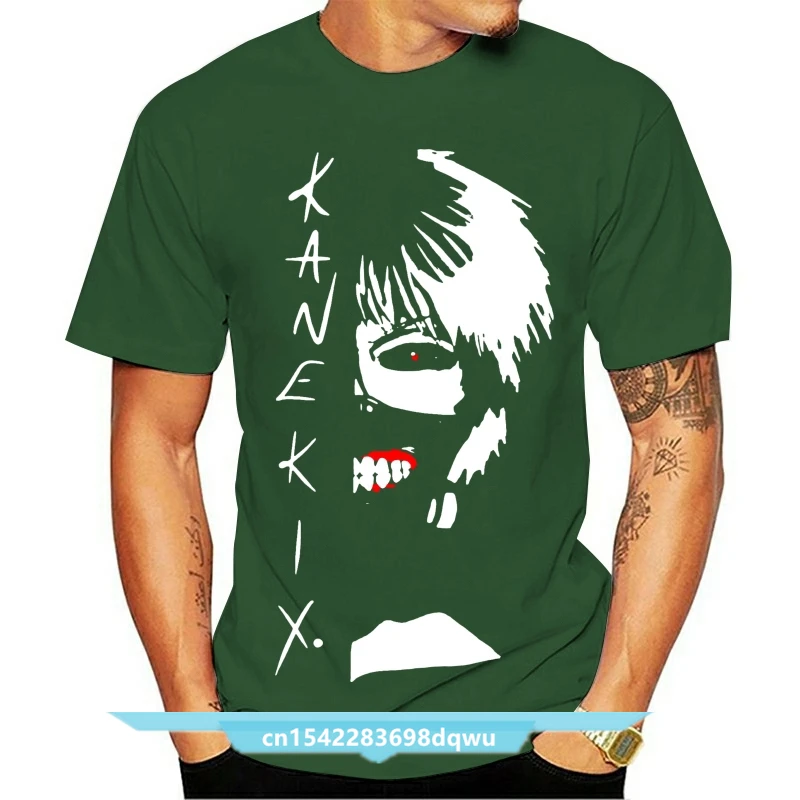 Tokyo Ghoul Anime T Shirts Kaneki Face Great Male Purified Cotton Tee Shirts Short-Sleeve Novelty Streetwear O-Neck T-Shirts